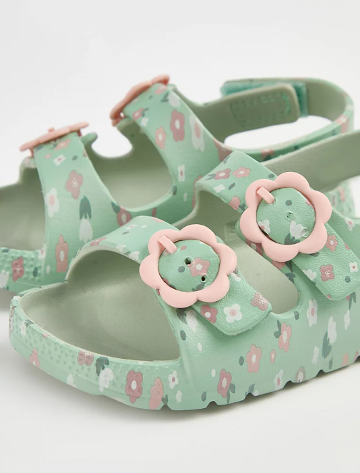 George Floral Daisy Double Buckle Strap Sandal