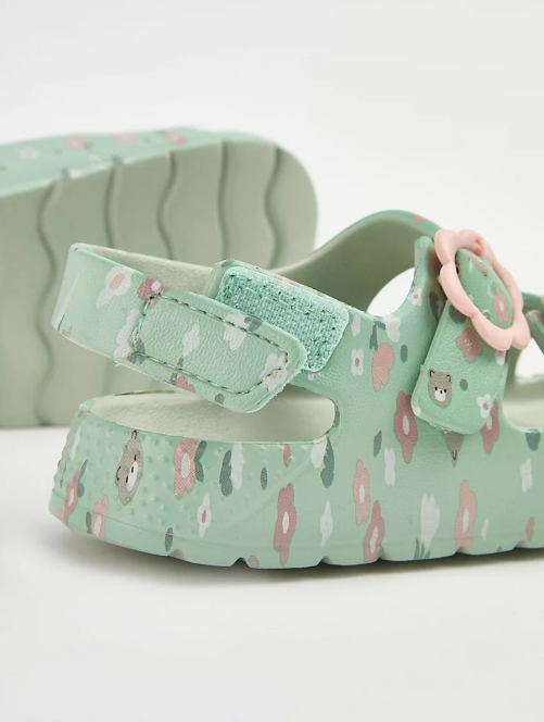 George Floral Daisy Double Buckle Strap Sandal