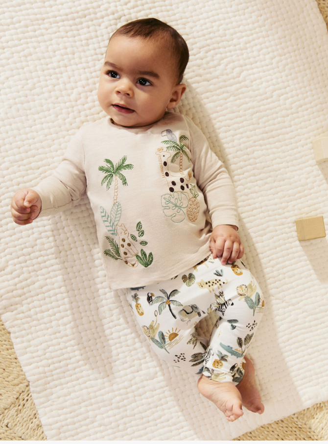 Next Embroided Animal Shirt & Trouser Set