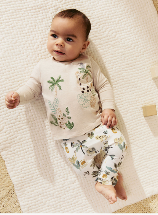 Next Embroided Animal Shirt & Trouser Set