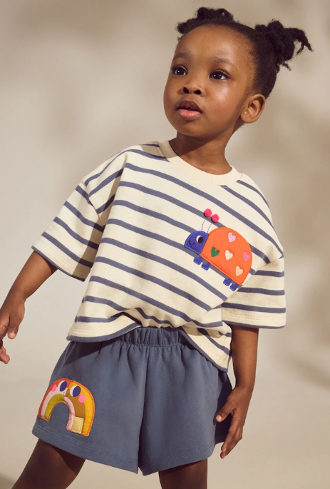Next Embroided Ladybird Shirt & Shorts Set