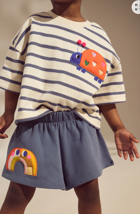 Next Embroided Ladybird Shirt & Shorts Set