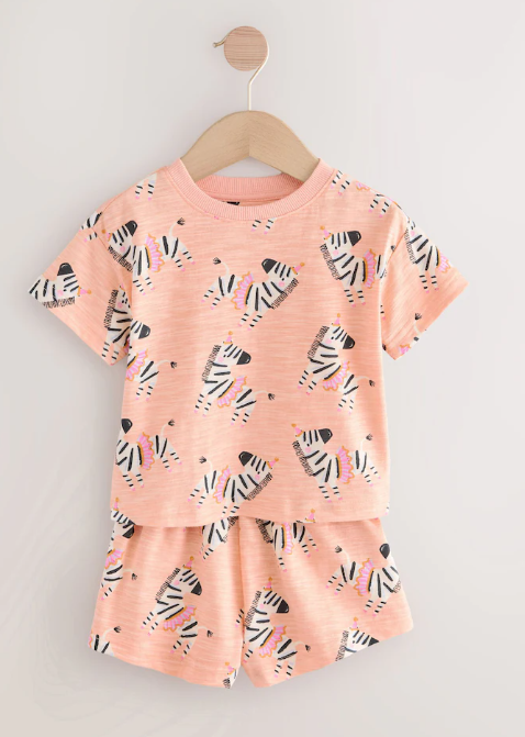 Next Zebra Print Shirt & Shorts Set