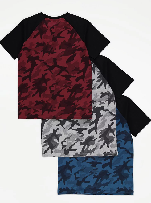 George Pack Of 3 Camouflage T-Shirts