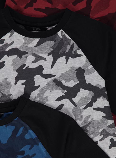 George Pack Of 3 Camouflage T-Shirts
