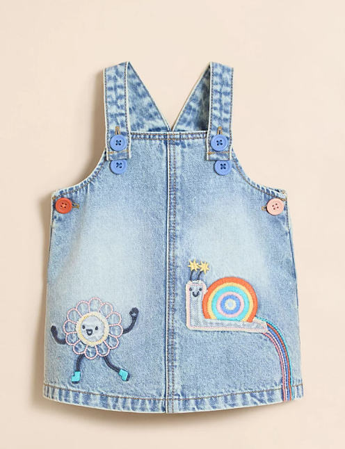 George "Little Angels" T-Shirt and Denim Pinafore Outfit