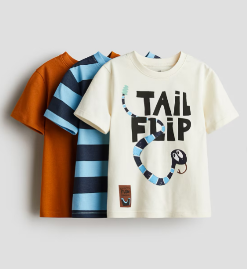 H&M Pack of 3 "Tail Flip" Shirts
