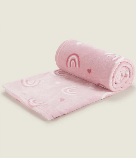 George Heart Rainbow Print Blanket