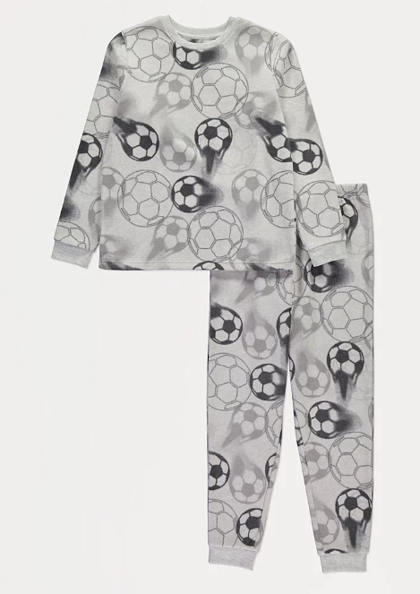 George Football Print Fleece Shirt & Trouser Set