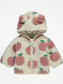 George Apple Print 3D Ear Hooded Borg Jacket