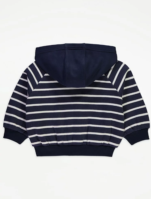 George Striped Zip Up Hoodie