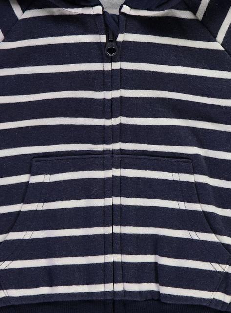 George Striped Zip Up Hoodie