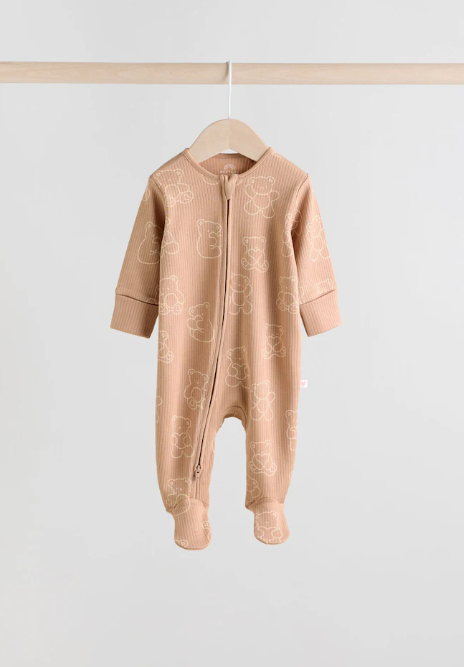 Next Bears print Sleepsuit