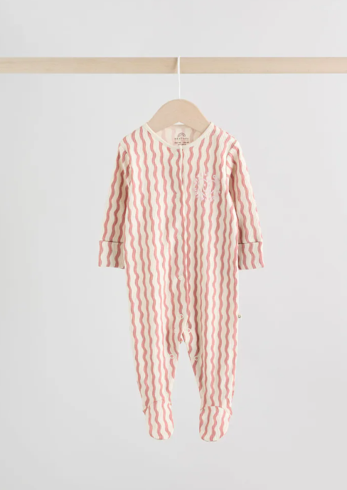 Next Ribbed “Happy little one " Sleepsuit