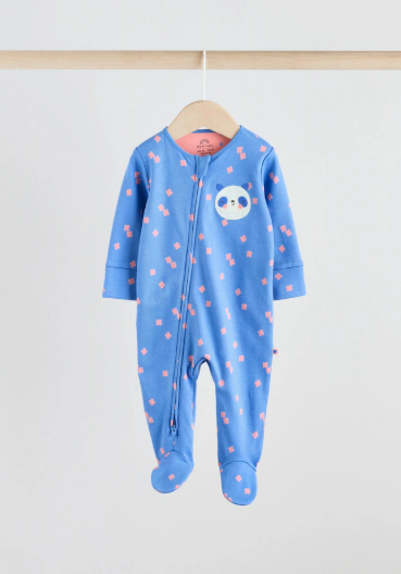 Next Embroidered Panda Face Sleepsuit