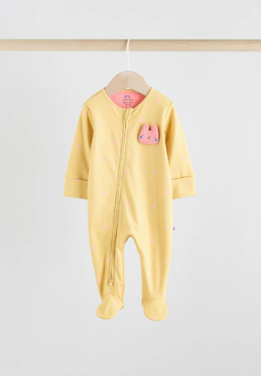 Next Appliqué Bunny Face Sleepsuit
