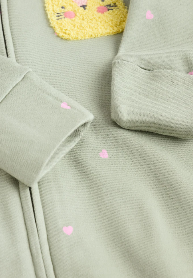 Next Appliqué Cat Face Sleepsuit