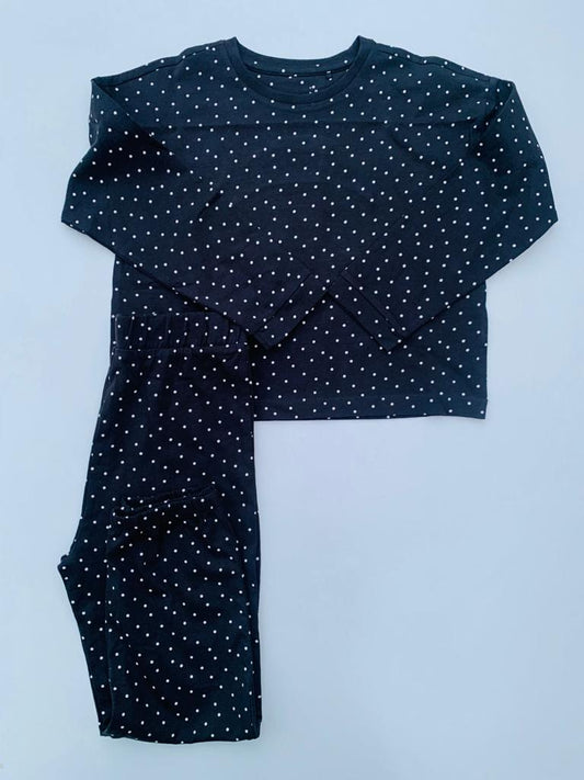 Next White  Dots on Black Shirt With  Trouser