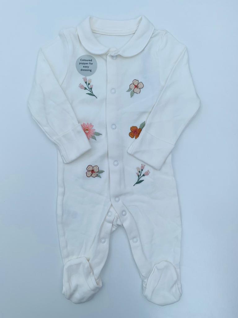 Tu Clothing Embroided   Flower sleepsuit