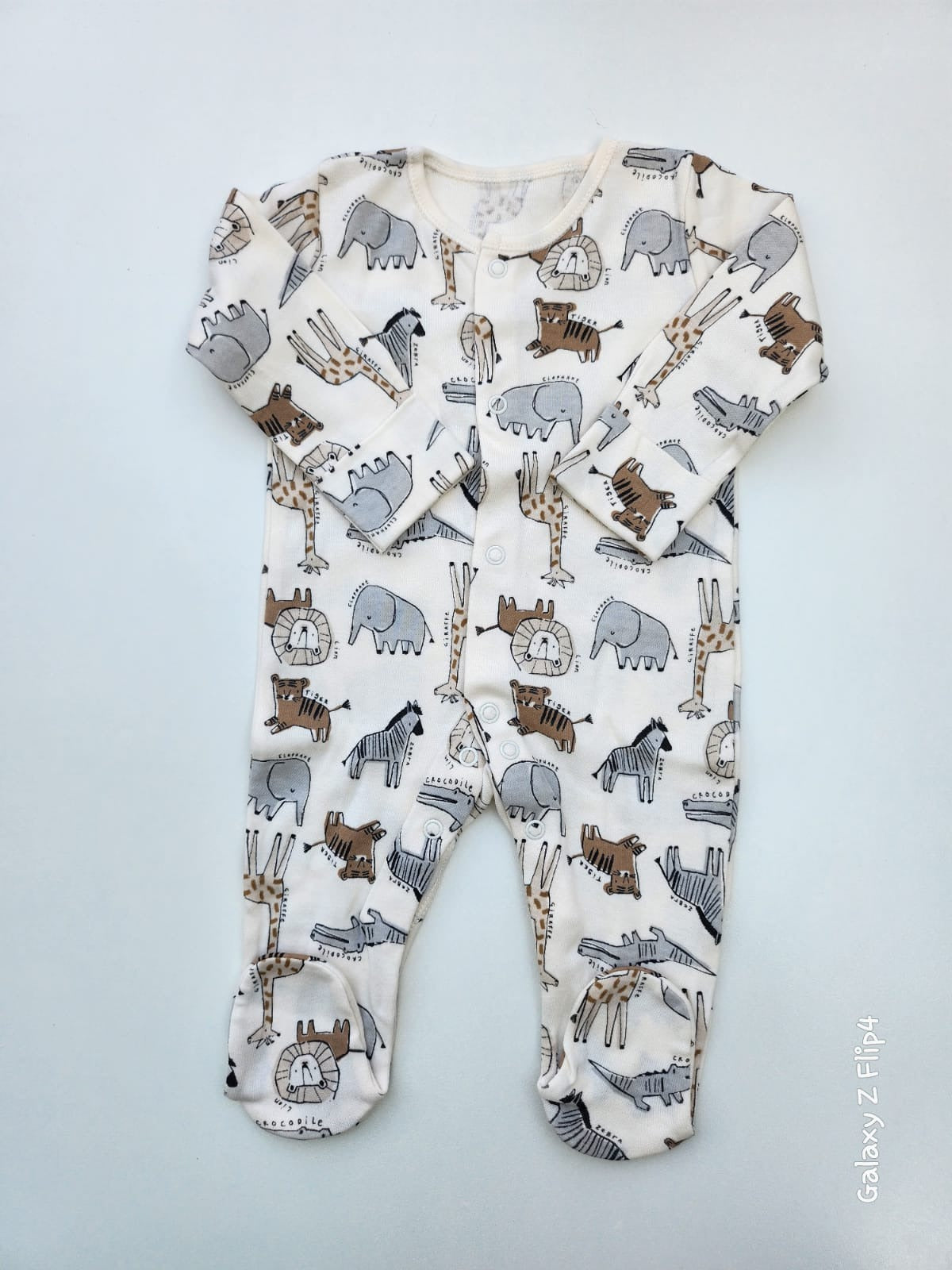 George Safari Themed White Sleepsuit