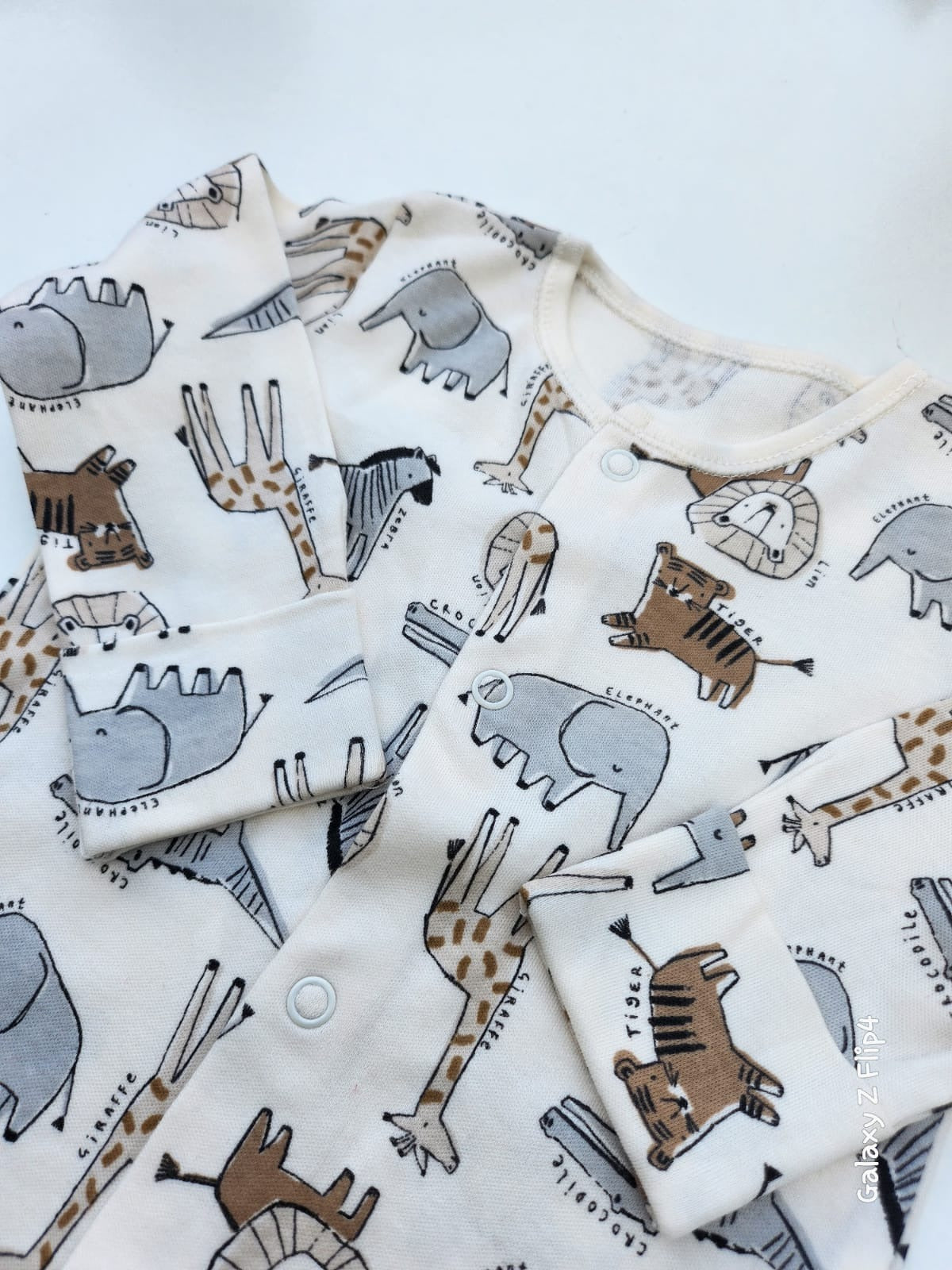 George Safari Themed White Sleepsuit