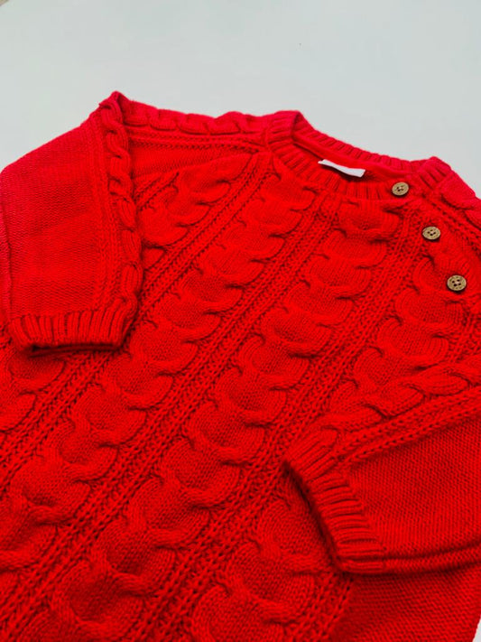 Next Knitted Red Footless Sleepsuit