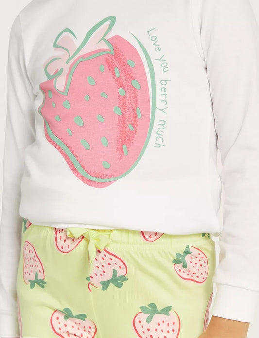 Juniors  Printed Strawberry Shirt & Trouser Set