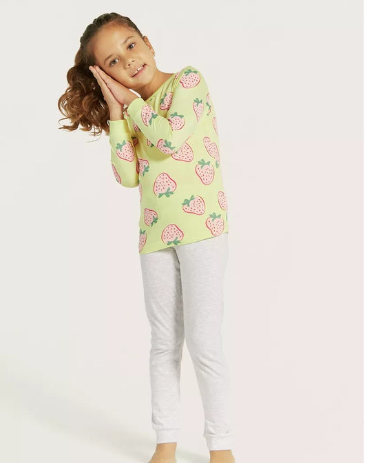 Juniors Printed Strawberry Shirt & Trouser Set