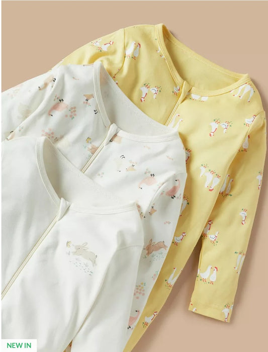 Juniors Printed Ducks Rabbit  Sleepsuit