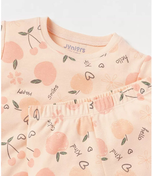 Juniors Cherry Print  Shirt & Trouser Set