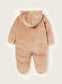 Juniors Embroided Lion Face Velour Sleepsuit