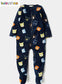 Juniors Bear Faces Fleeced Sleepsuit