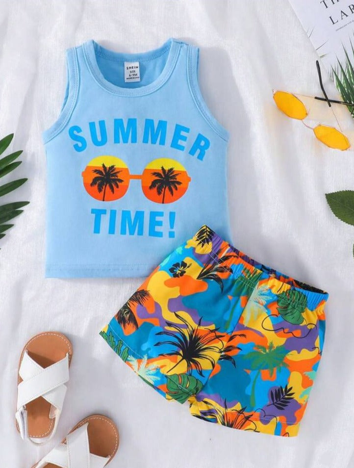 SHEIN "Summer Time" Shirt & Shorts Set