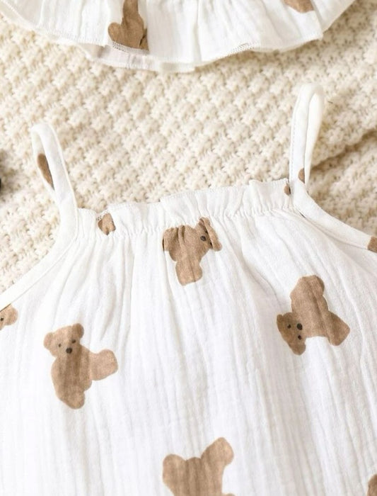 SHEIN Bear Romper With matching Hat