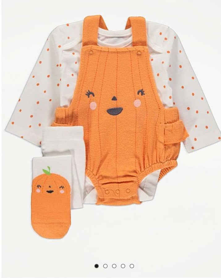 George Pumpkin Dungarees With Leggings