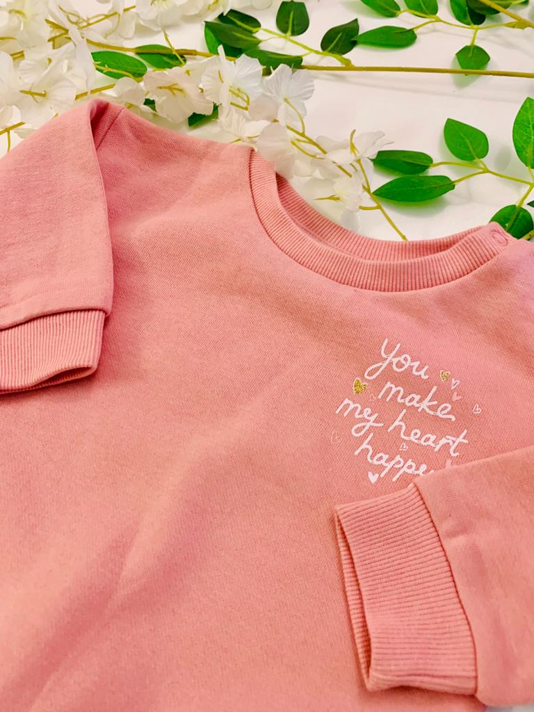 Primark "You make my heart Happy" Sweat Shirt & Trouser Set