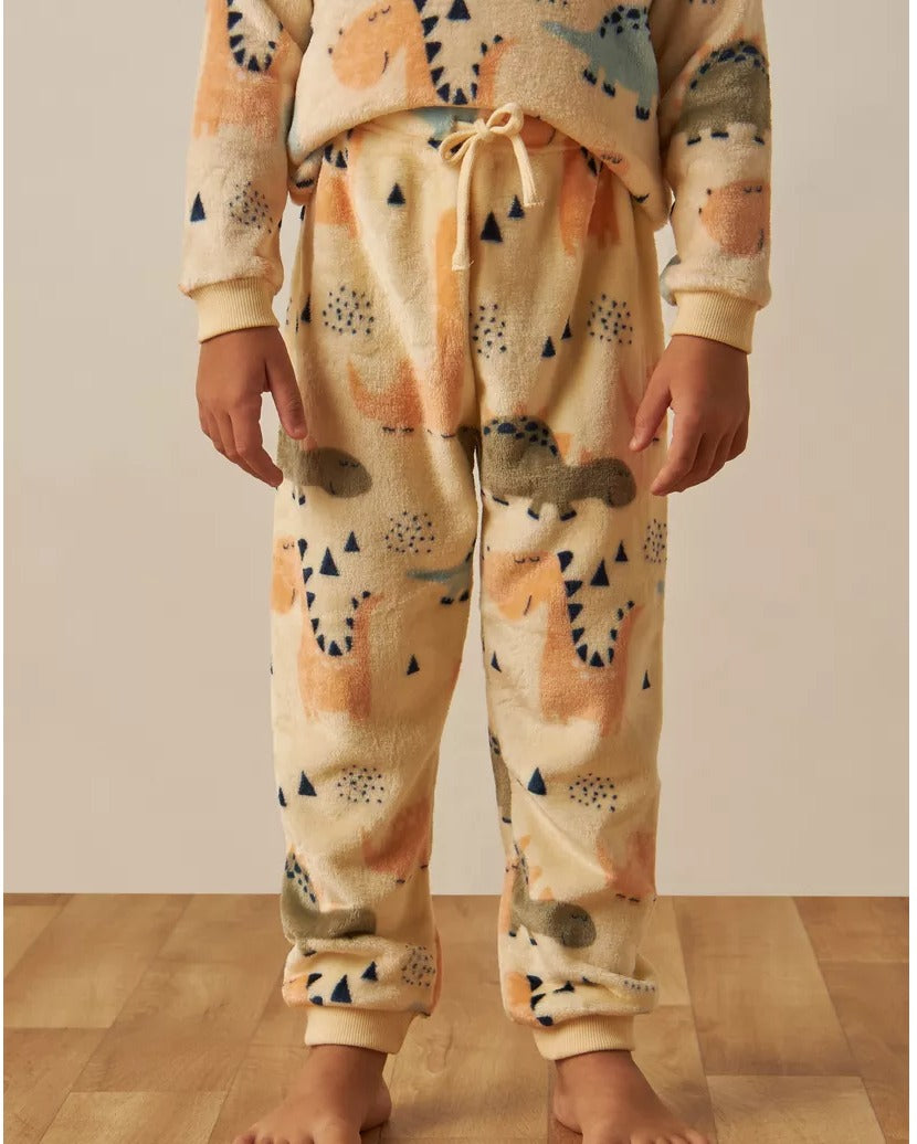 Junior's Velour Dino Shirt & Trouser Set