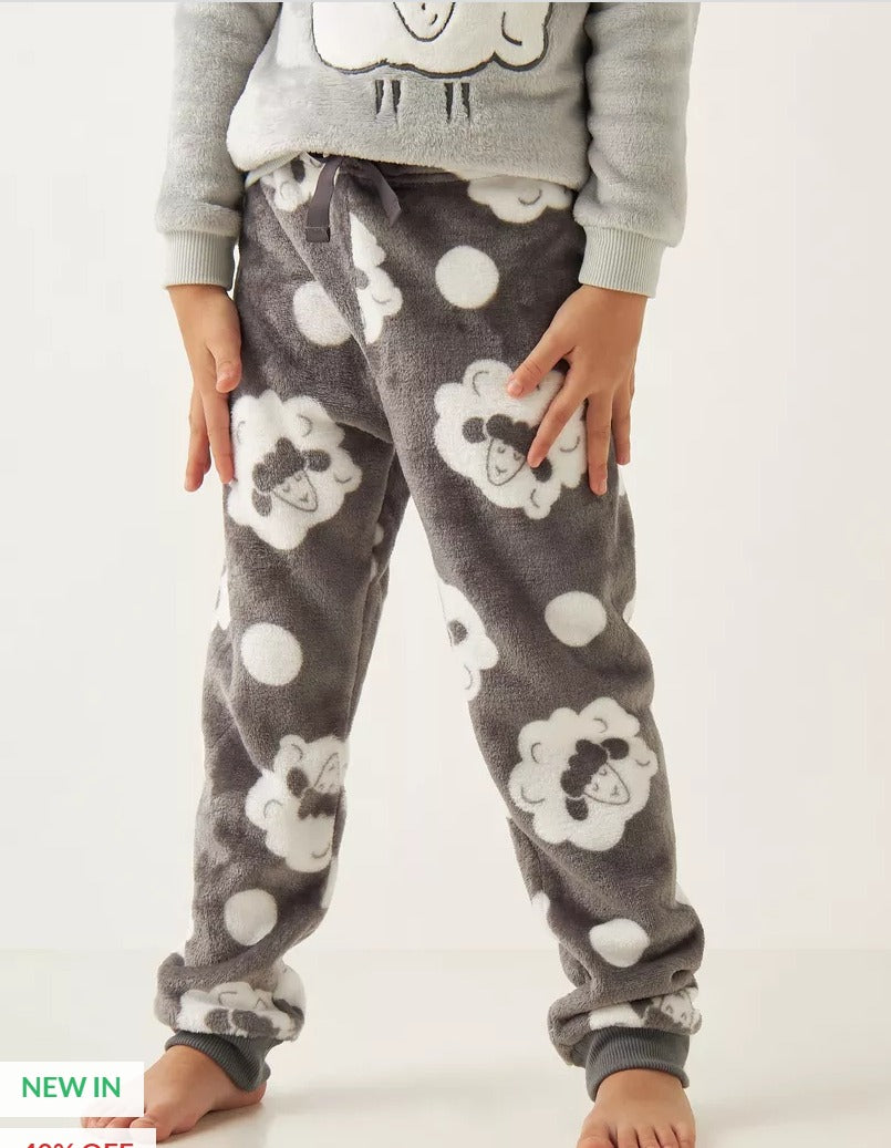 Junior's Embroided Grey Clouds  Shirt & Trouser Set