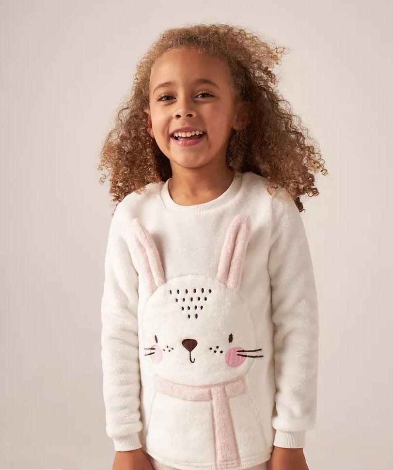 Junior's Embroided Bunny Shirt & Trouser Set