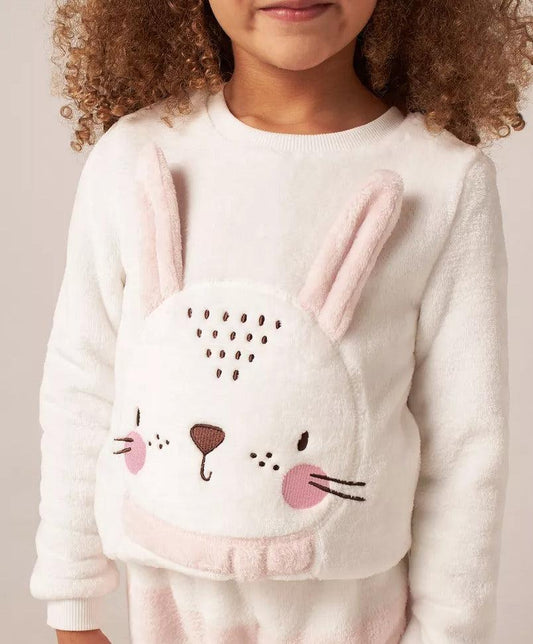 Junior's Embroided Bunny Shirt & Trouser Set