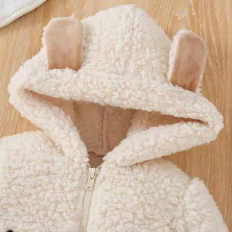 SHEIN Sherpa Hooded Sleepsuit