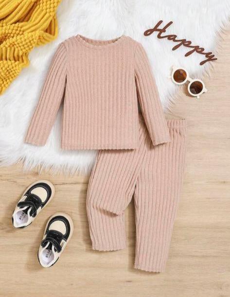 SHEIN Ribbed Velour Shirt & Trouser Set