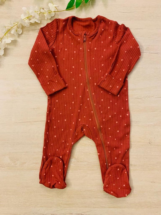 George Heart Ribbed Sleepsuit