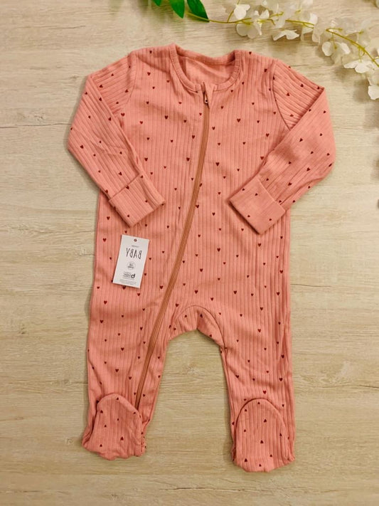 George Heart Ribbed Sleepsuit