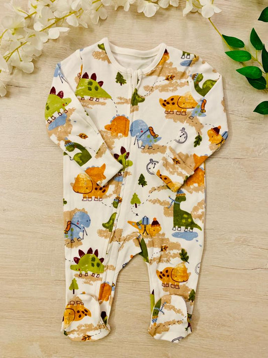 George Printed Dino Zipped Sleepsuit