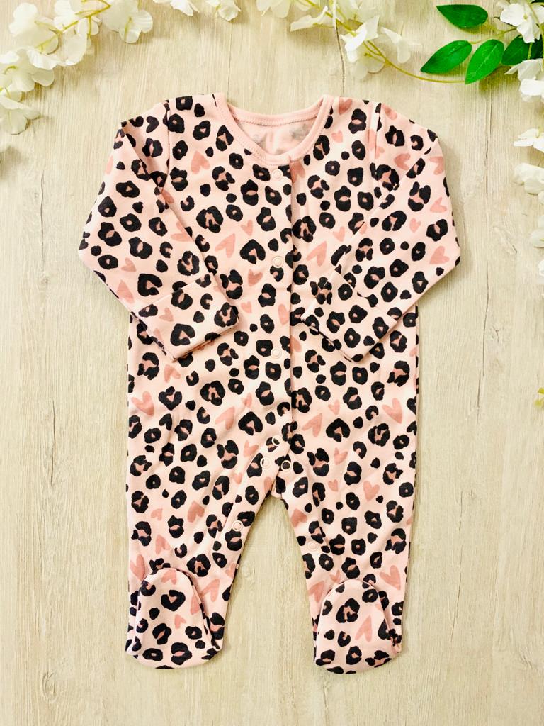 George Cheetah Print Sleepsuit