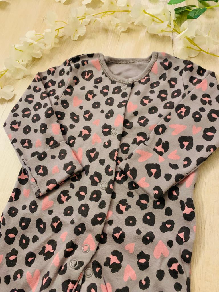 George Cheetah Print Sleepsuit