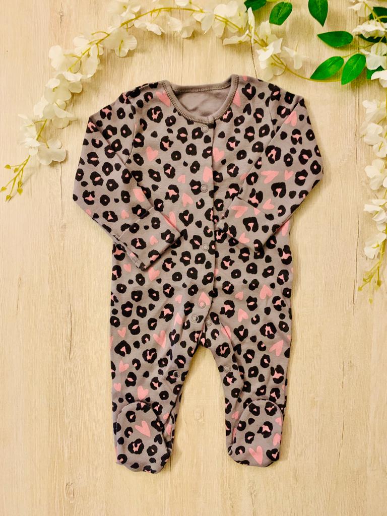 George Cheetah Print Sleepsuit