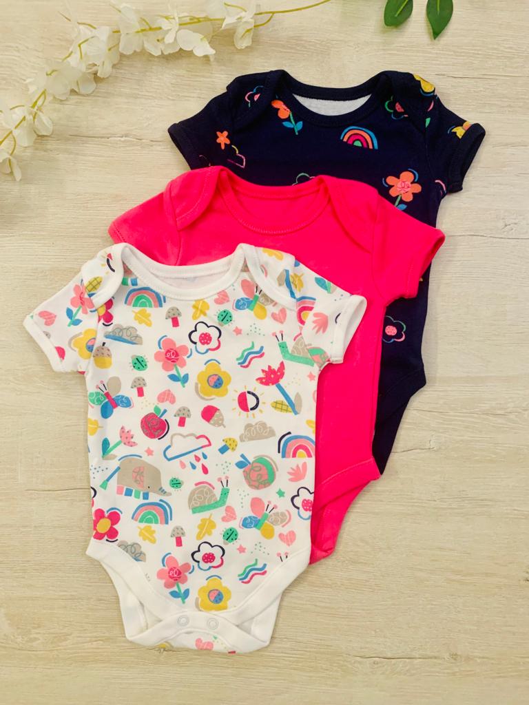 George Pack Of 3 Half Sleeve Bodysuits