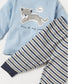 Juniors Embroided Cat Blue Shirt & Trouser Set